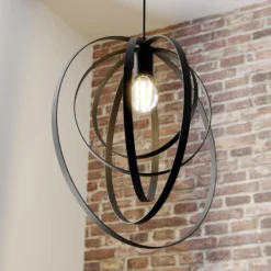 Lámpara colgante Ringo, 1 luz, negro