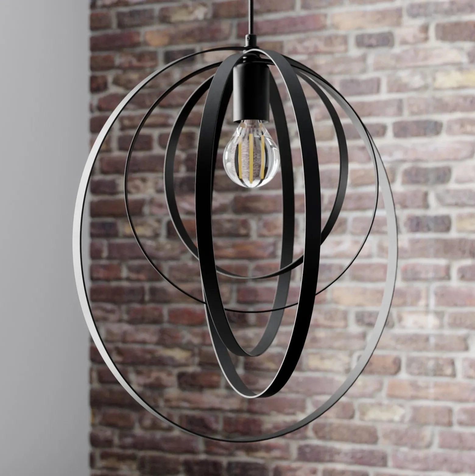 Lámpara colgante Ringo, 1 luz, negro
