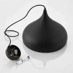 Lámpara colgante Ritana de Lindby, juego de 2, negro y dorado, metal, E27