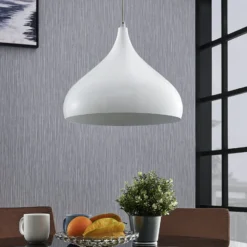 Lámpara colgante Ritana de Lindby, blanca, metal, Ø 31 cm, E27