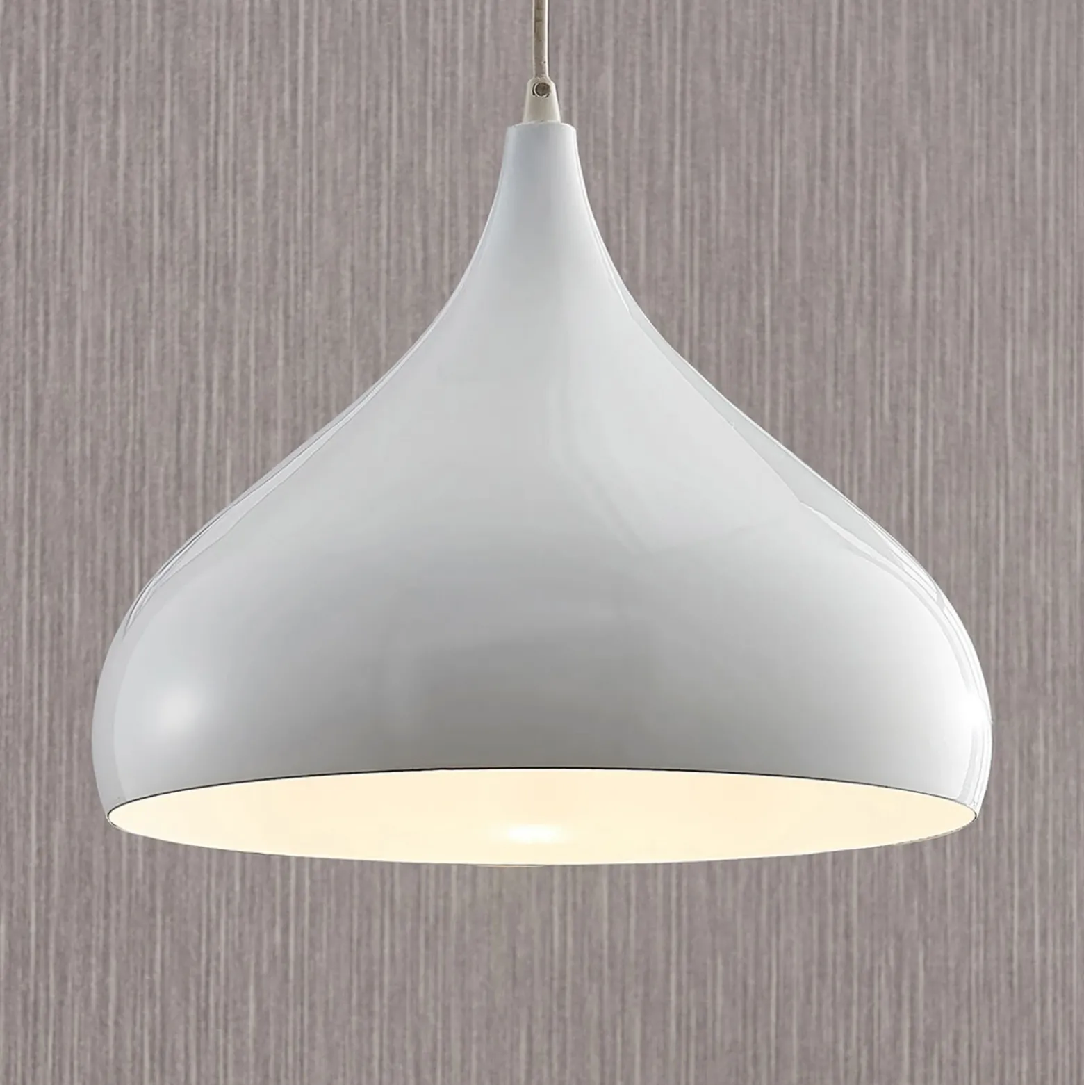 Lámpara colgante Ritana de Lindby, blanca, metal, Ø 31 cm, E27