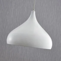 Lámpara colgante Ritana de Lindby, blanca, metal, Ø 31 cm, E27