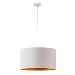 Lámpara colgante Roller, blanco/dorado, Ø 45 cm