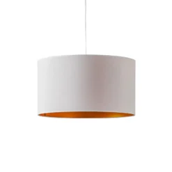 Lámpara colgante Roller, blanco/dorado, Ø 45 cm