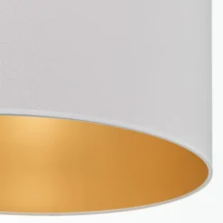 Lámpara colgante Roller, blanco/dorado, Ø 45 cm