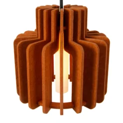 Lámpara colgante Rollo, terracota, Ø 40 cm, tela/metal/vidrio