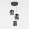 Lámpara colgante Romazzina, Ø 46 cm, negra, 3 luces, acero