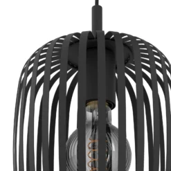Lámpara colgante Romazzina, Ø 46 cm, negra, 3 luces, acero