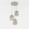 Lámpara colgante Romazzina, Ø 46 cm, color arena, 3 luces, acero
