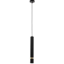 Lámpara colgante Rondo negro/dorado, 1 luz