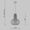 Lámpara colgante Roots de Maytoni, Ø 25 cm, altura 29 cm, madera/negro