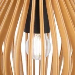 Lámpara colgante Roots de Maytoni, Ø 20 cm, altura 31 cm, madera/negro
