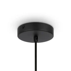 Lámpara colgante Roots de Maytoni, Ø 20 cm, altura 31 cm, madera/negro