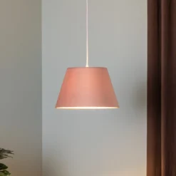 Lámpara colgante Rosabelle, cónica, rosa, 1 luz.