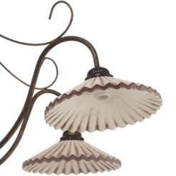 Lámpara colgante Rosina de 5 luces rosa claro/bronce