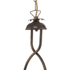 Lámpara colgante Rosina 2 luces rosa claro/bronce