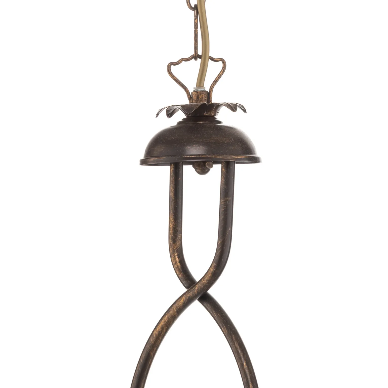 Lámpara colgante Rosina 2 luces rosa claro/bronce