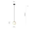 Lámpara colgante Royal, blanco opalino/negro, cristal, E14