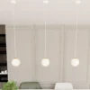 Lámpara colgante Royal, blanco opalino/blanco, cristal, E14