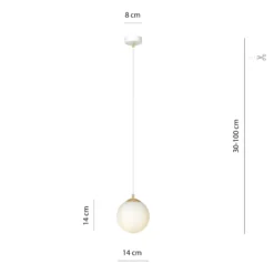 Lámpara colgante Royal, blanco opalino/blanco, cristal, E14