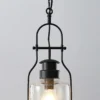 Lámpara colgante Rozalie de Lindby, negra, metal, farol, 21 cm
