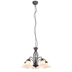Lámpara colgante Rustica, color óxido, 5 luces