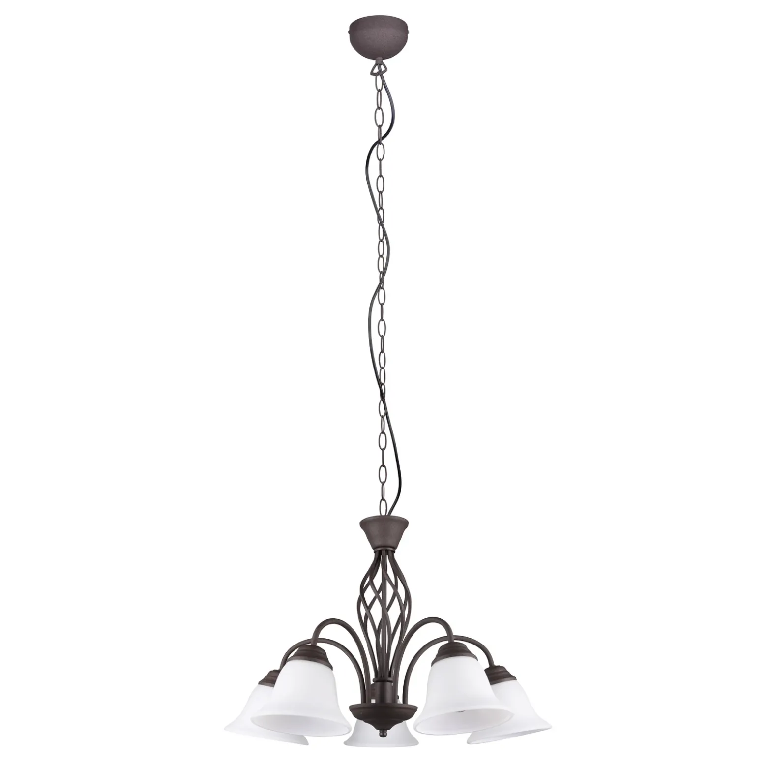 Lámpara colgante Rustica, color óxido, 5 luces