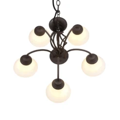 Lámpara colgante Rustica, color óxido, 5 luces