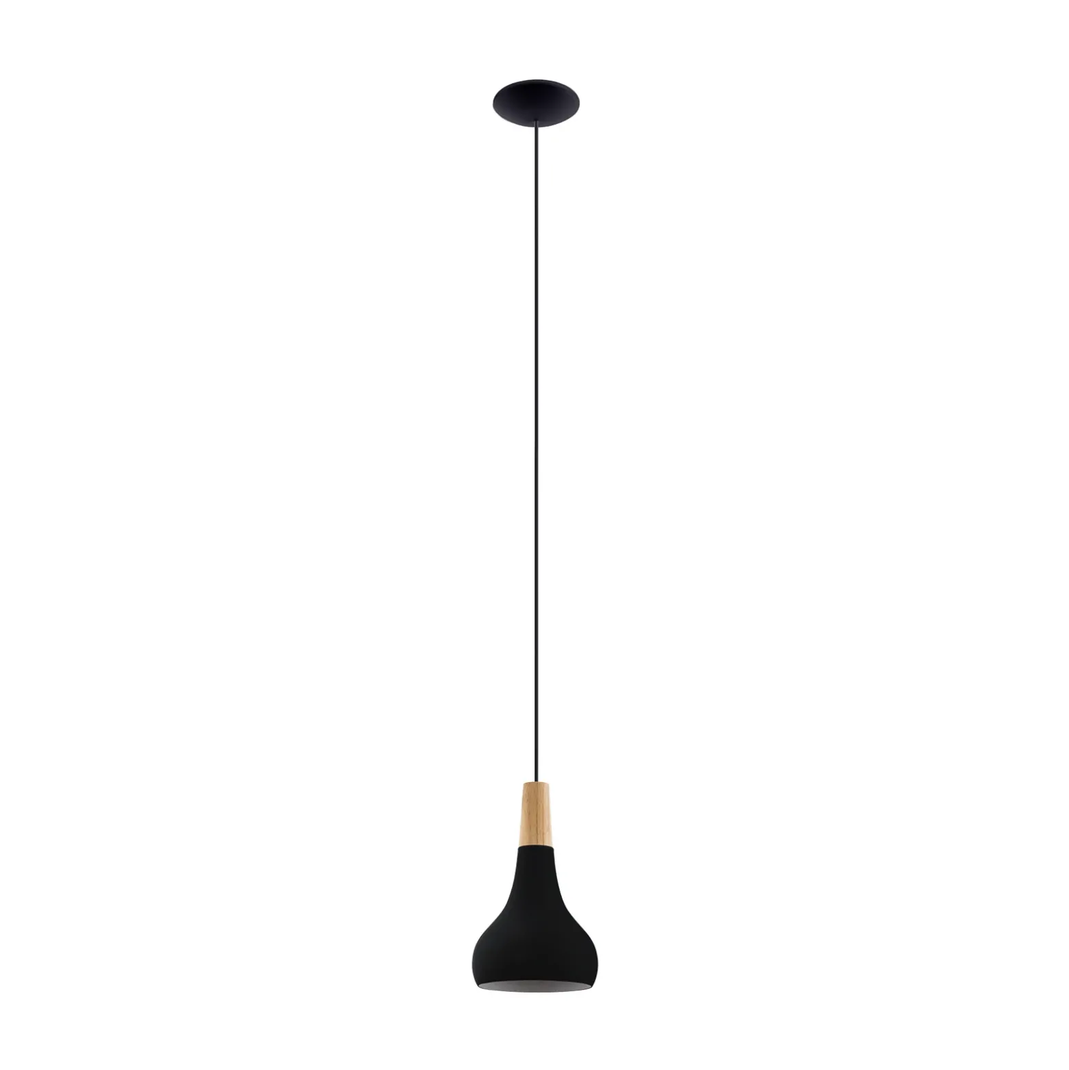 Lámpara colgante Sabinar, 1 luz, negra, Ø 18 cm