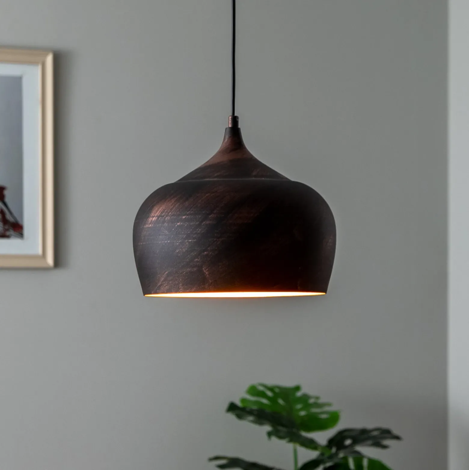 Lámpara colgante Saglam 3761 1 luz Ø28cm cobre/oro