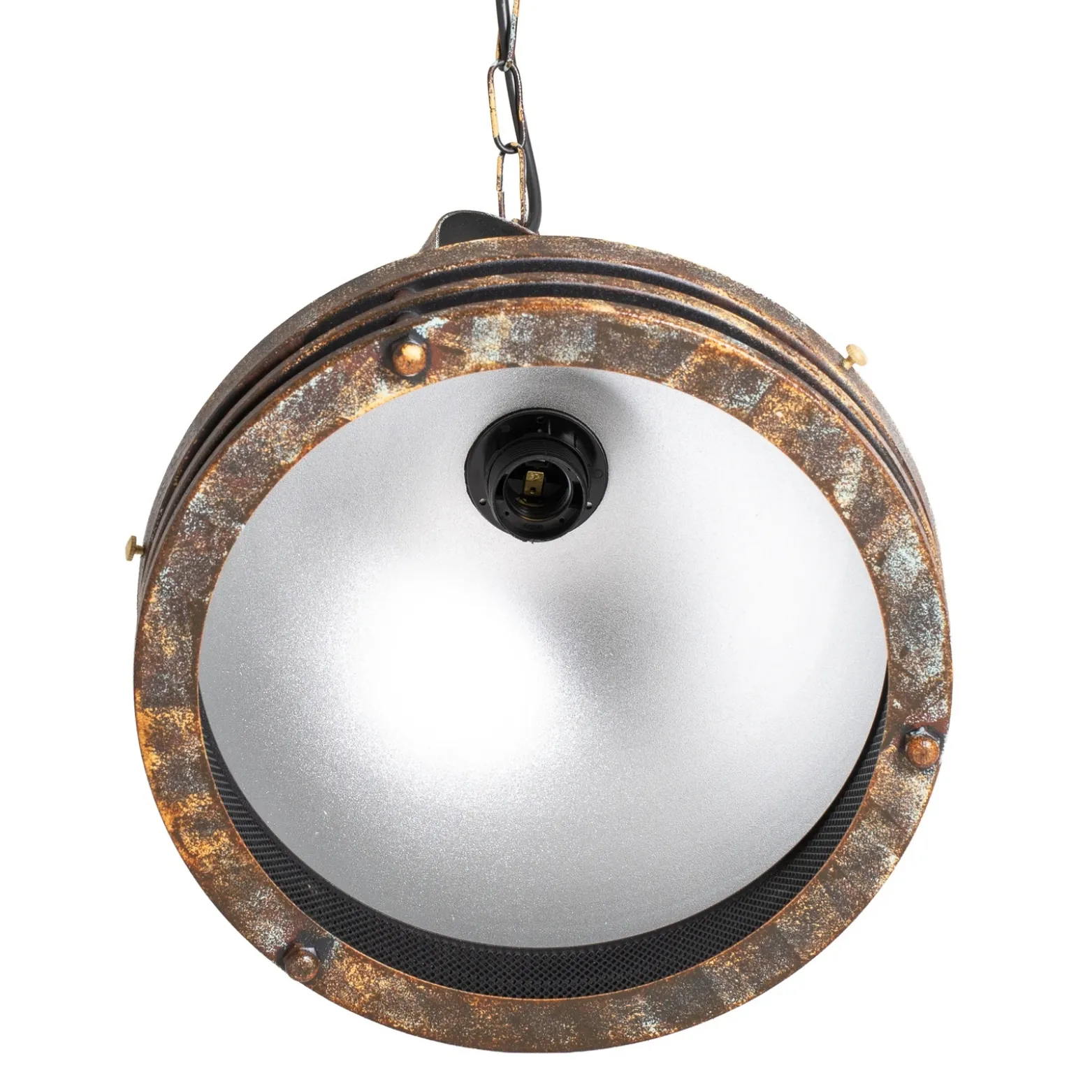 Lámpara colgante Saglam, 1 luz, latón antiguo, Ø 30 cm, metal