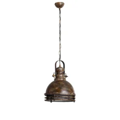 Lámpara colgante Saglam, 1 luz, latón antiguo, Ø 30 cm, metal