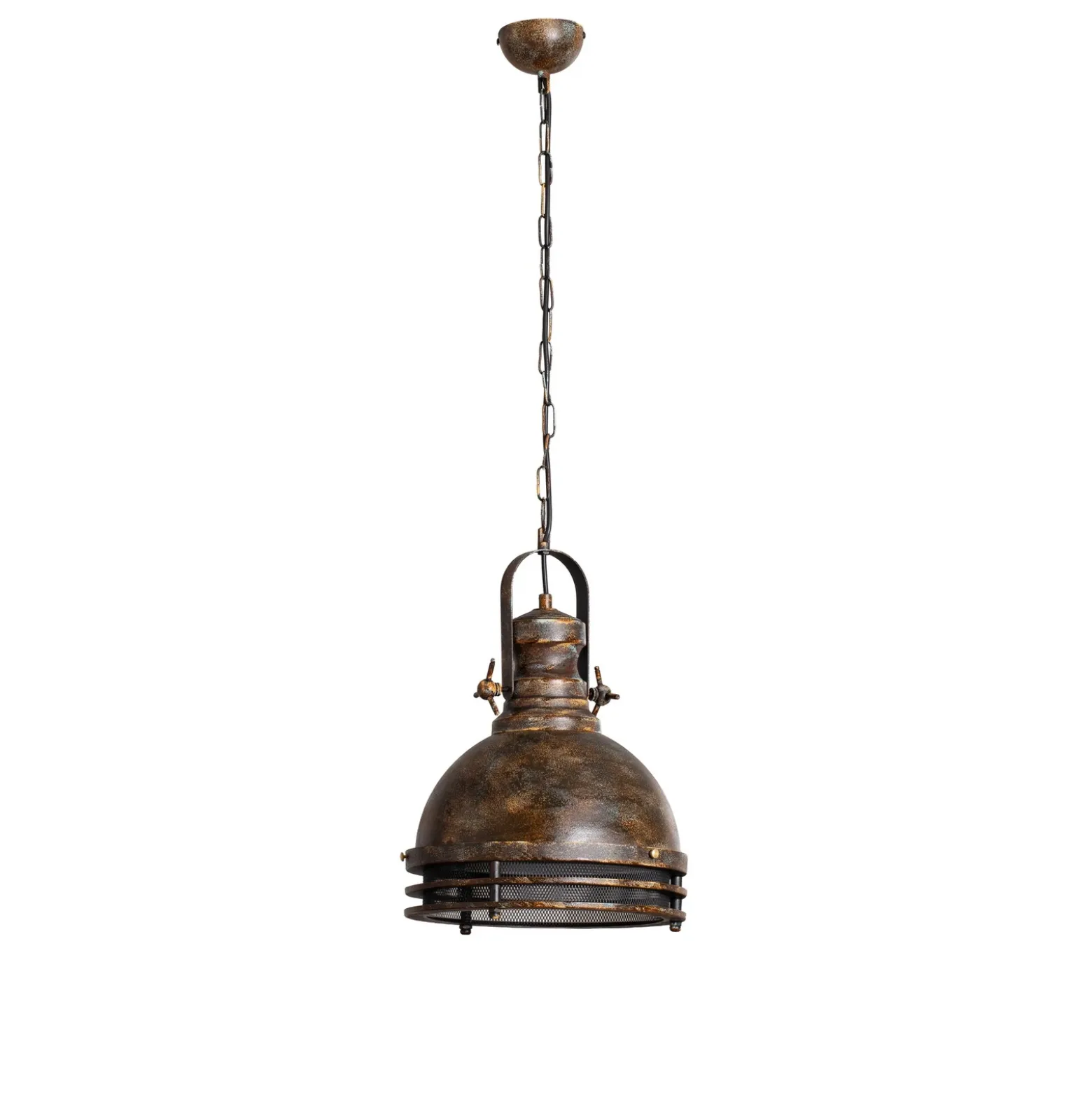 Lámpara colgante Saglam, 1 luz, latón antiguo, Ø 30 cm, metal