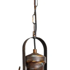 Lámpara colgante Saglam, 1 luz, latón antiguo, Ø 30 cm, metal