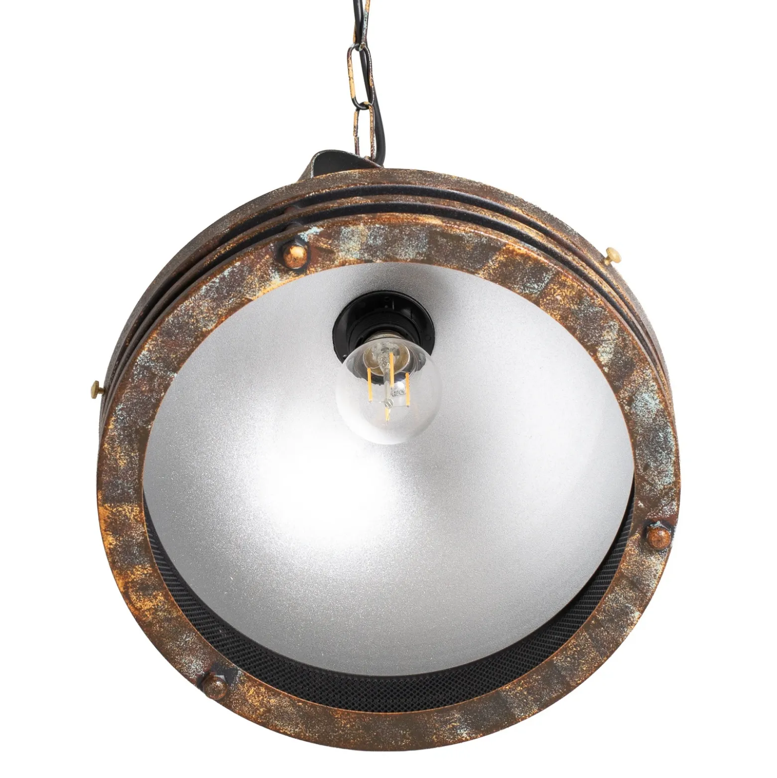 Lámpara colgante Saglam, 1 luz, latón antiguo, Ø 30 cm, metal
