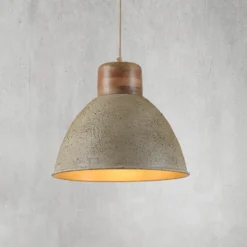 Lámpara colgante Samia, madera de mango, textura beige