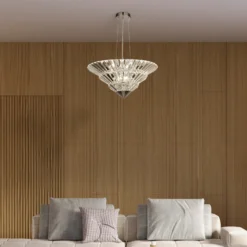 Lámpara colgante Savannah, 8 luces, cristal