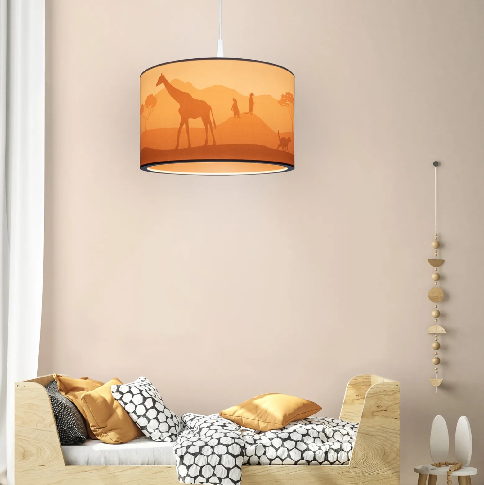 Lámpara colgante 25/40 Scandi Savanne, Ø 38 cm, naranja, E27