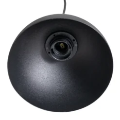 Lámpara colgante Seco, longitud 90 cm, negra, metal/madera, 4 luces.