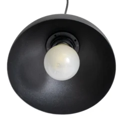 Lámpara colgante Seco, longitud 90 cm, negra, metal/madera, 4 luces.