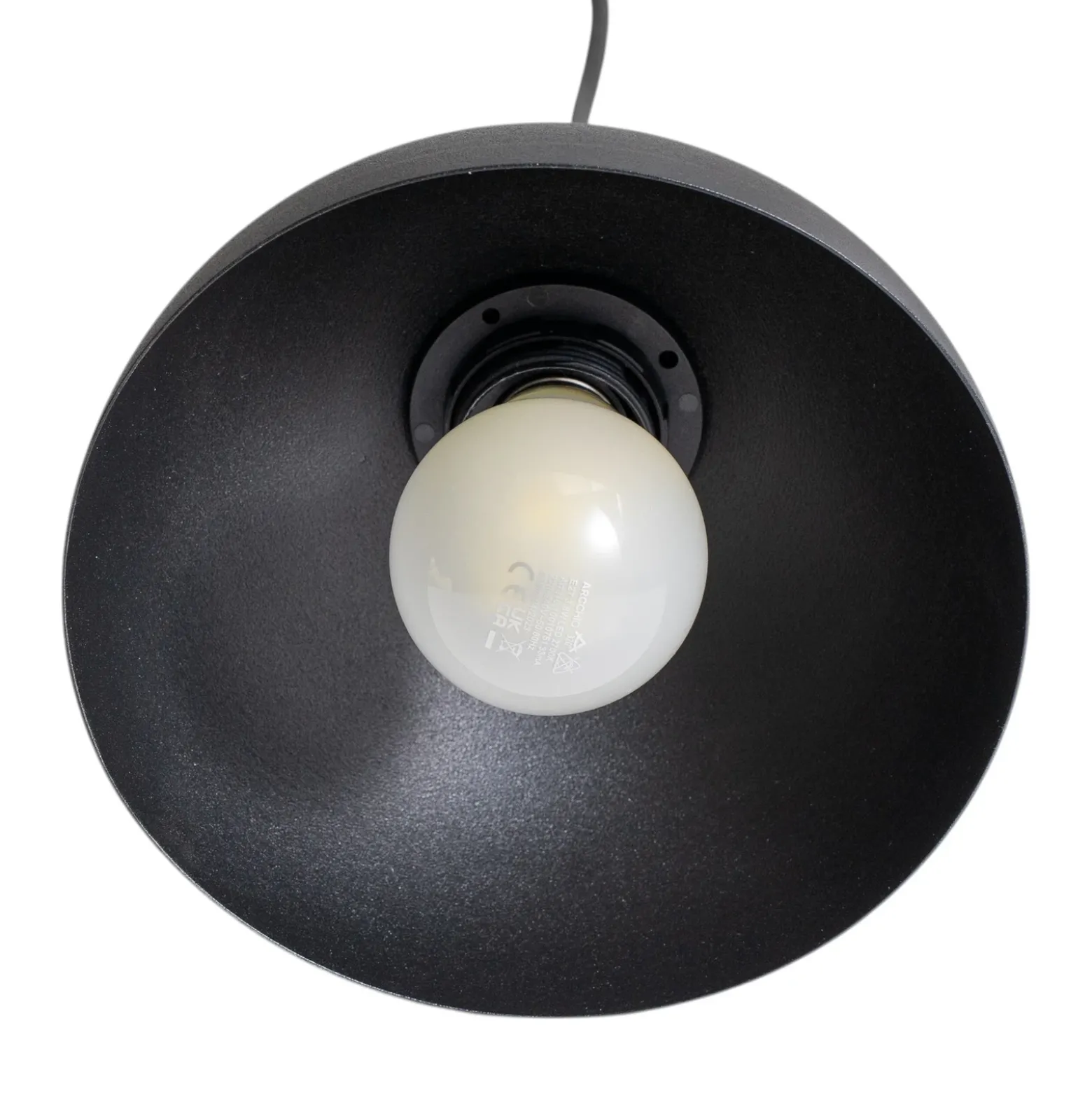 Lámpara colgante Seco, longitud 90 cm, negra, metal/madera, 4 luces.