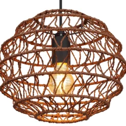 Lámpara colgante Senni, marrón, Ø 29 cm