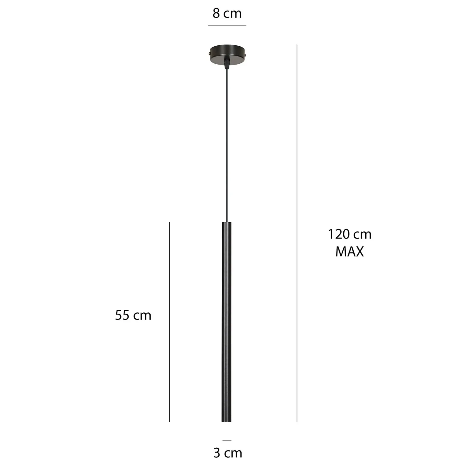 Lámpara colgante Sid, 1 luz, negro