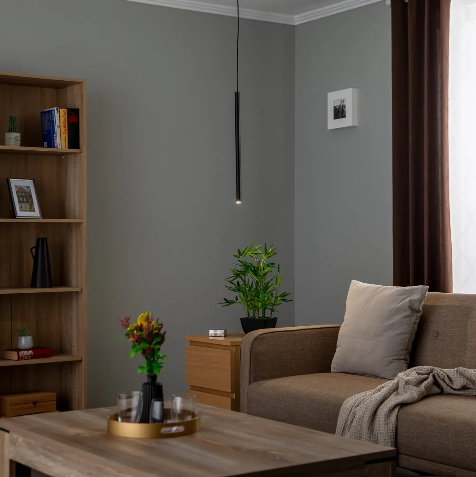 Lámpara colgante Sid, 1 luz, negro