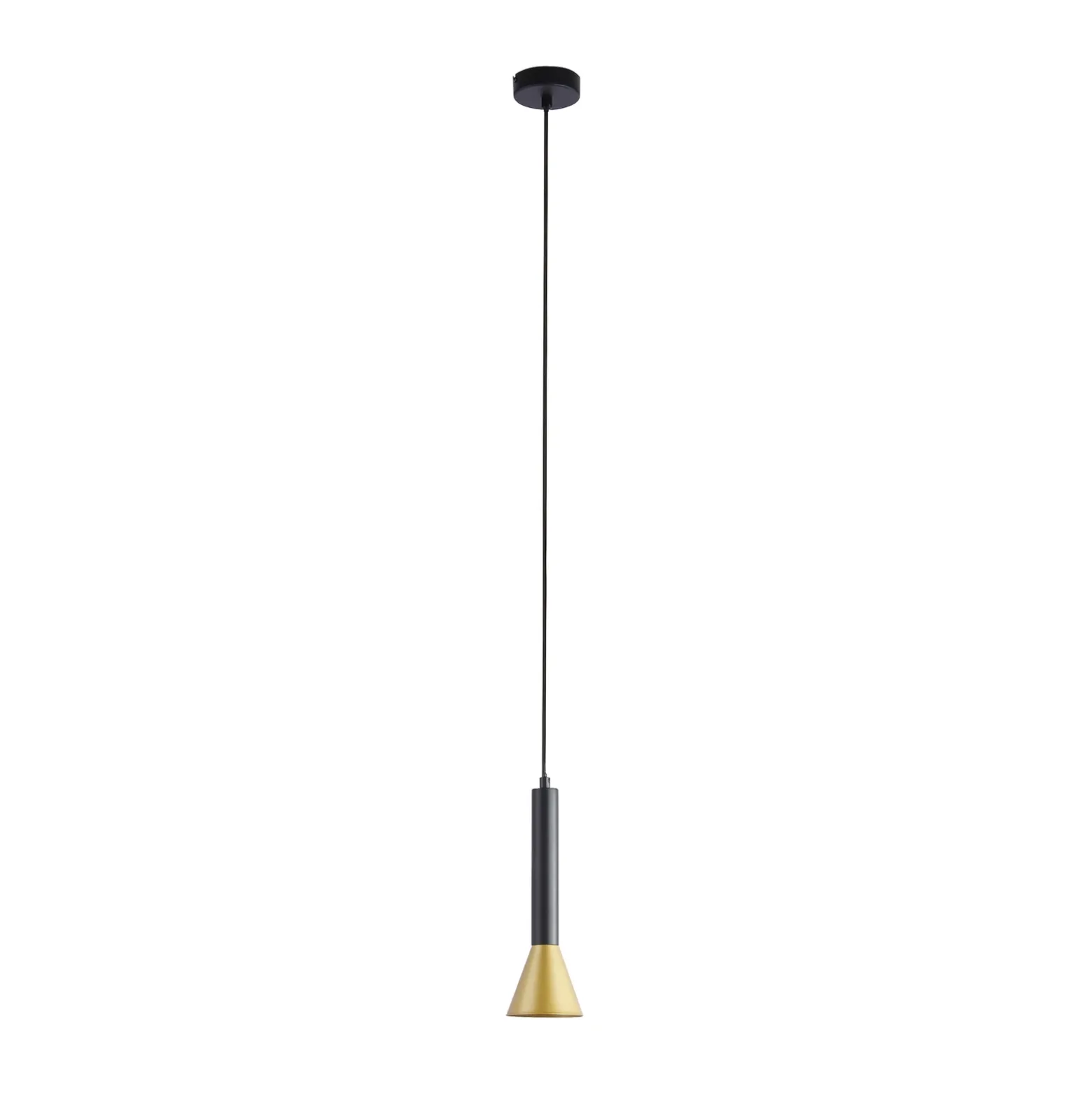 Lámpara colgante Signal, Ø 9 cm, negro/dorado, metal