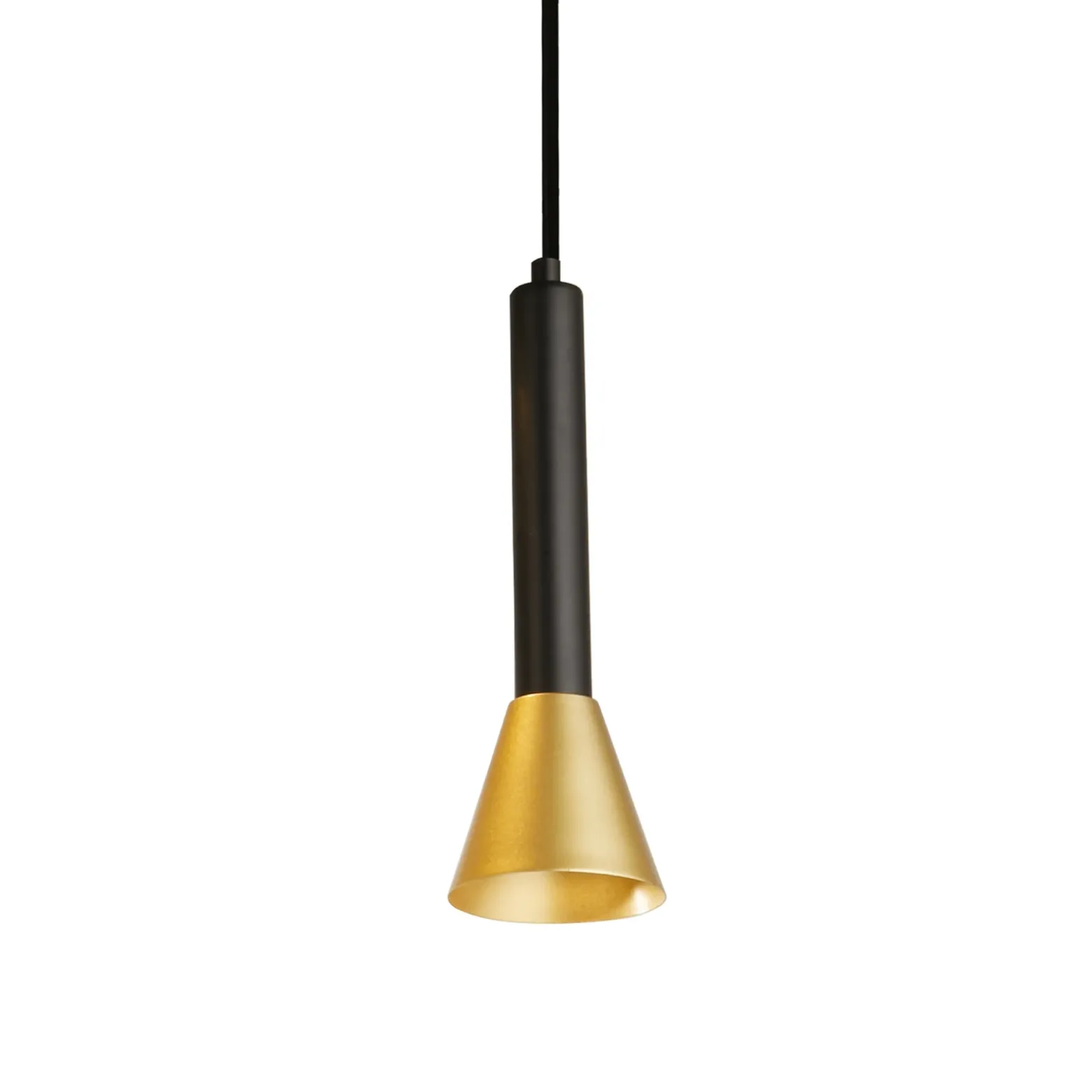 Lámpara colgante Signal, Ø 9 cm, negro/dorado, metal