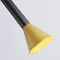 Lámpara colgante Signal, Ø 9 cm, negro/dorado, metal