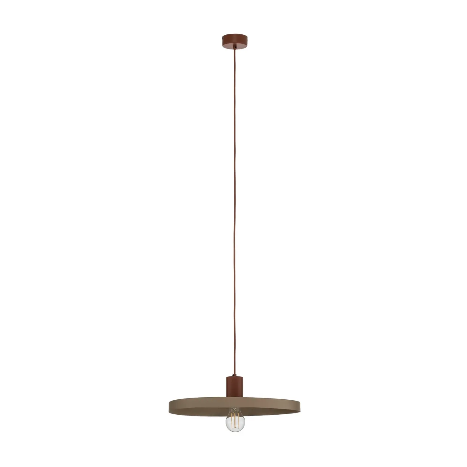 Lámpara colgante Sila, arena/rojo, metal, Ø 45 cm, E27