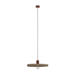 Lámpara colgante Sila, arena/rojo, metal, Ø 45 cm, E27