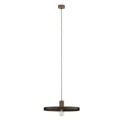Lámpara colgante Sila, marrón/arena, metal, Ø 45 cm, E27